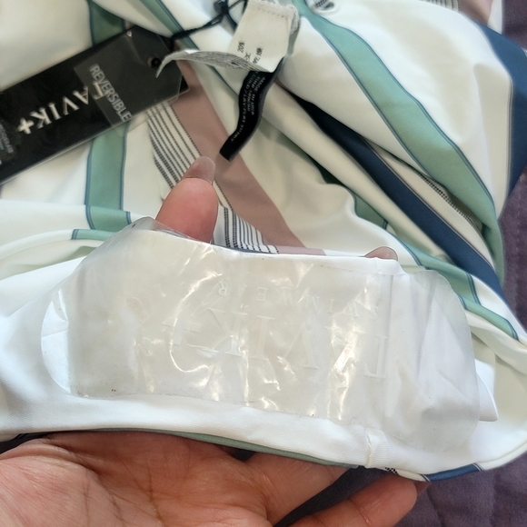 NEW TAVIK/REVOLVE Monahan One Piece in Meadow Green Stripe small, Rever - Picture 12 of 12